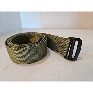 Bison Designs Sz Large Subtle Cinch Belt Gunmetal Buckle Dark Olive Nylon